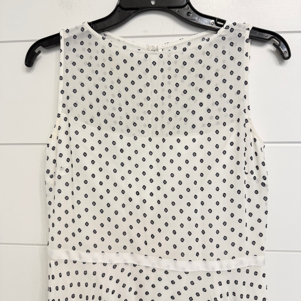 Hobbs Della Polka Dot Midi Dress Ivory Black Sleeveless Fit & Flare 36273 - Picture 6 of 12